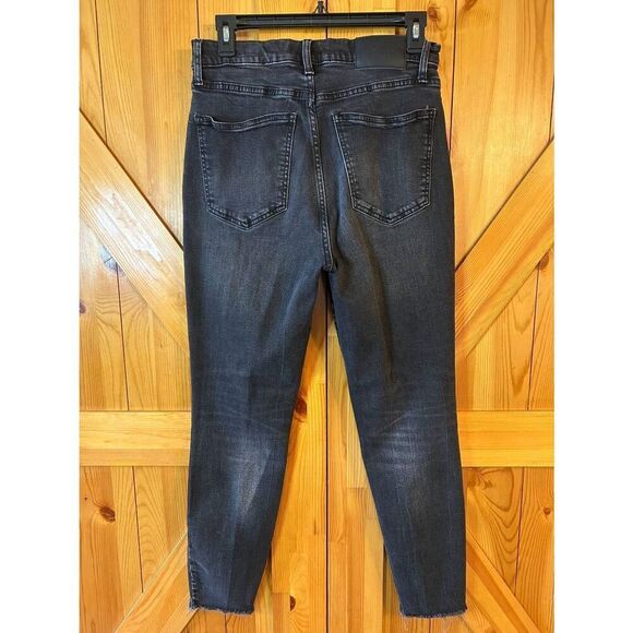 Lucky Brand Faded Black Ankle Jeans Raw Hem Distressed Size 10/30 (8734) - Picture 7 of 9